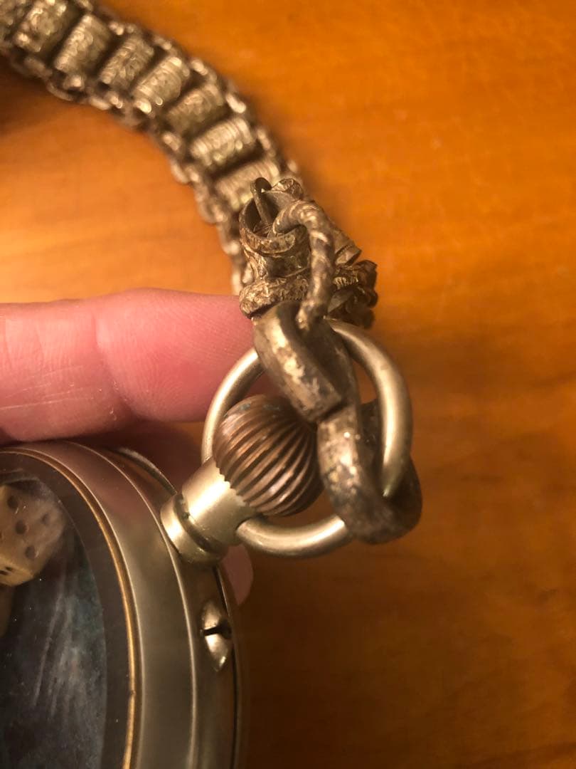 ビンテージ　スカル　髑髏　骸骨　インダストリアル　ドイツ　懐中時計　アンティーク