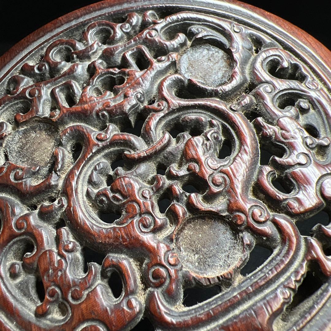 中国明時代　龍泉窯　白砡摘唐木台青磁香炉　木箱付　東Y8-0128☆2Fトカサ