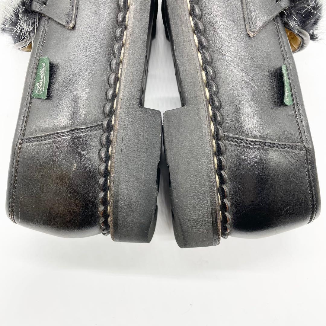 Paraboot ORSAY オルセー ミンクファー ローファー 革靴 黒 24