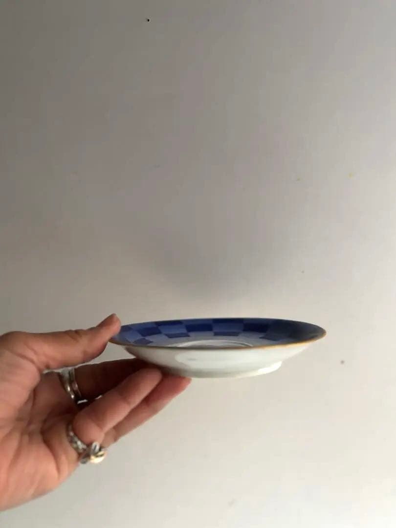 850 香蘭社 オールド香蘭社 市松文カップ&ソーサー 3点組 有田 明治 大正