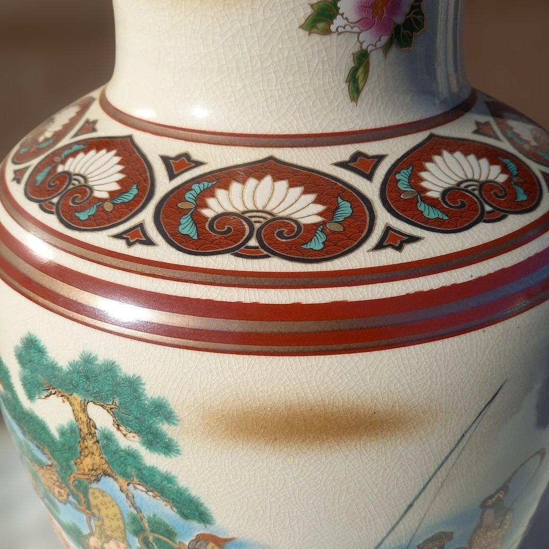 豪華 壷 九谷焼 七福人 　　61cm