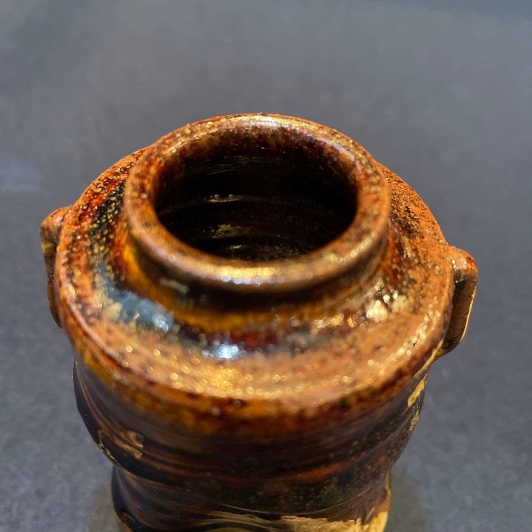 「茶入」桃山窯【林 英仁】(造)『織部の茶入』共箱　茶道具