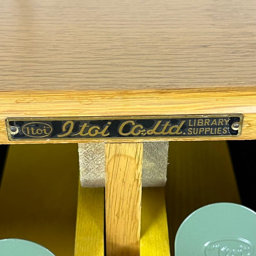 【希少】ヴィンテージ　図書館　カード棚　木製引き出し　ドロワー 4段