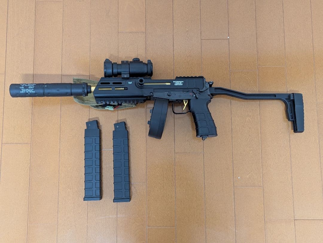 東京マルイ スコーピオン mod.M ドラムマガジン 多段マガジン2本付