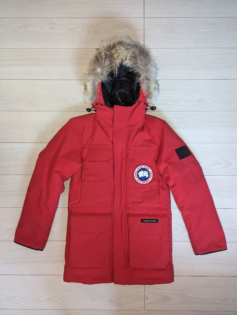 美品カナダグースXSシタデルパーカ赤