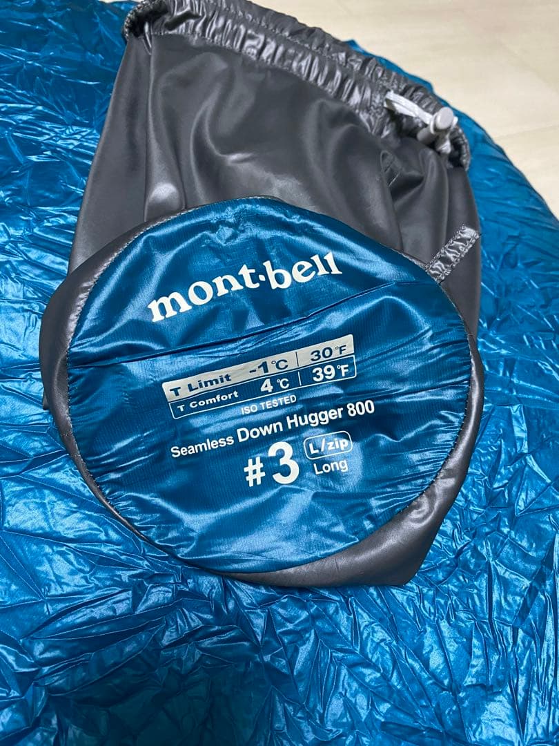 モンベル　シームレスダウンハガー800#3 ロング　1121408 中古