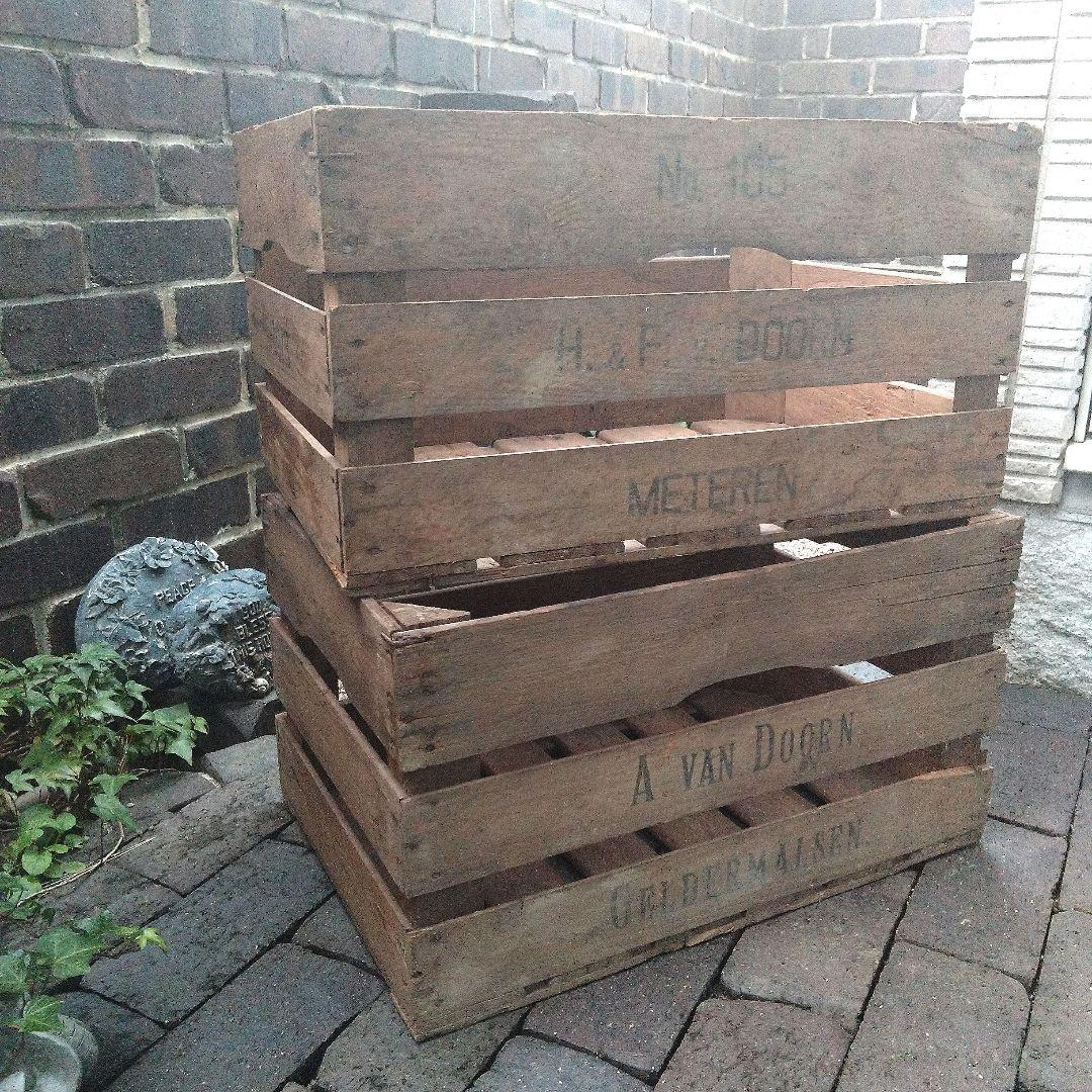 稀少 オランダ古物 苗物用 野菜用 古いベジタブルウッドボックス ヴィンテージ