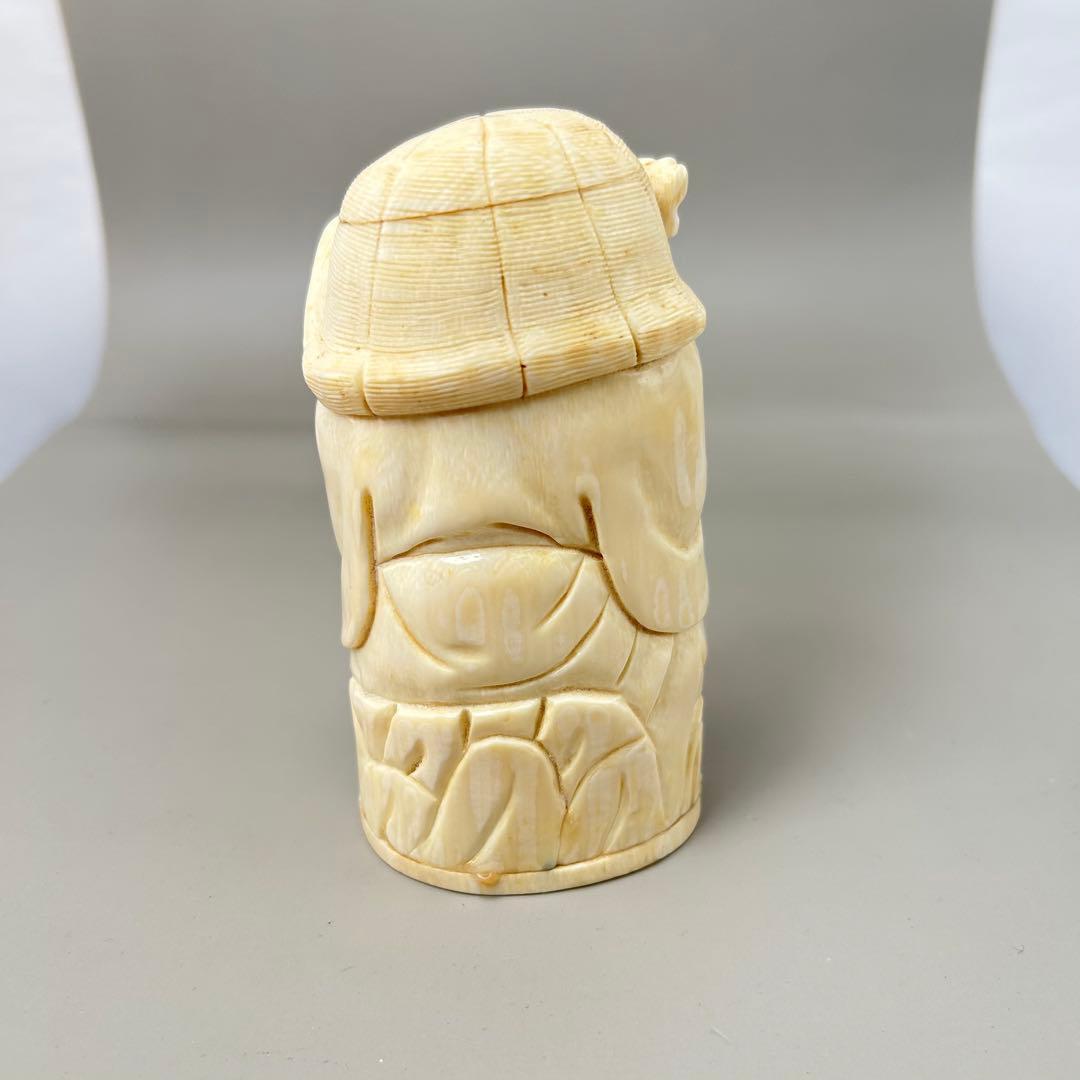 A28彫刻極上根付天然素材アンティーク骨董飾り物古美術置物細密細工354g