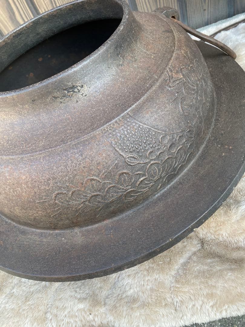 特大　茶釜　囲炉裏　鉄瓶　大型　南部鉄器　骨董