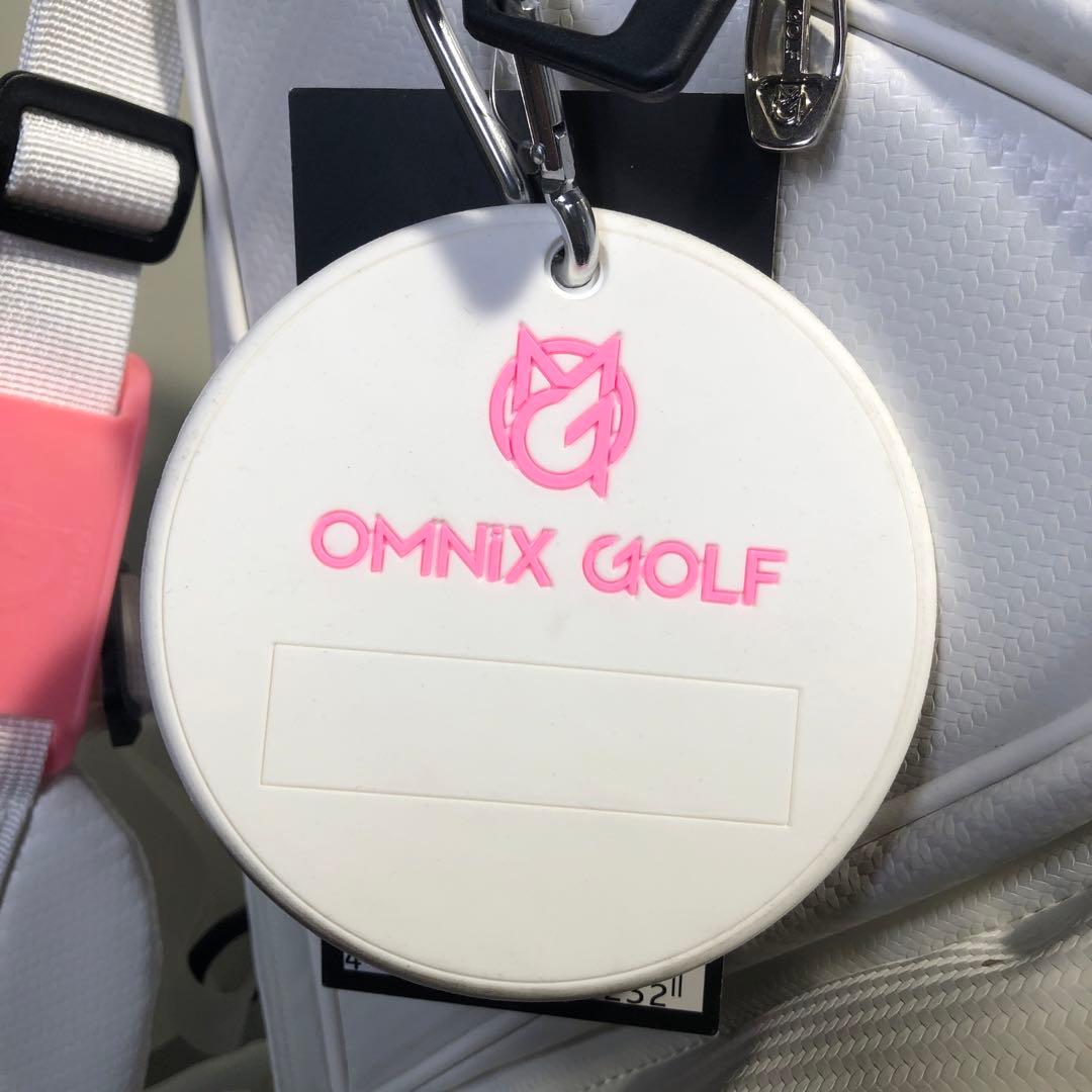 訳ありOMNIX GOLF 8.5型　スタンドキャディバッグ ホワイト　ピンク