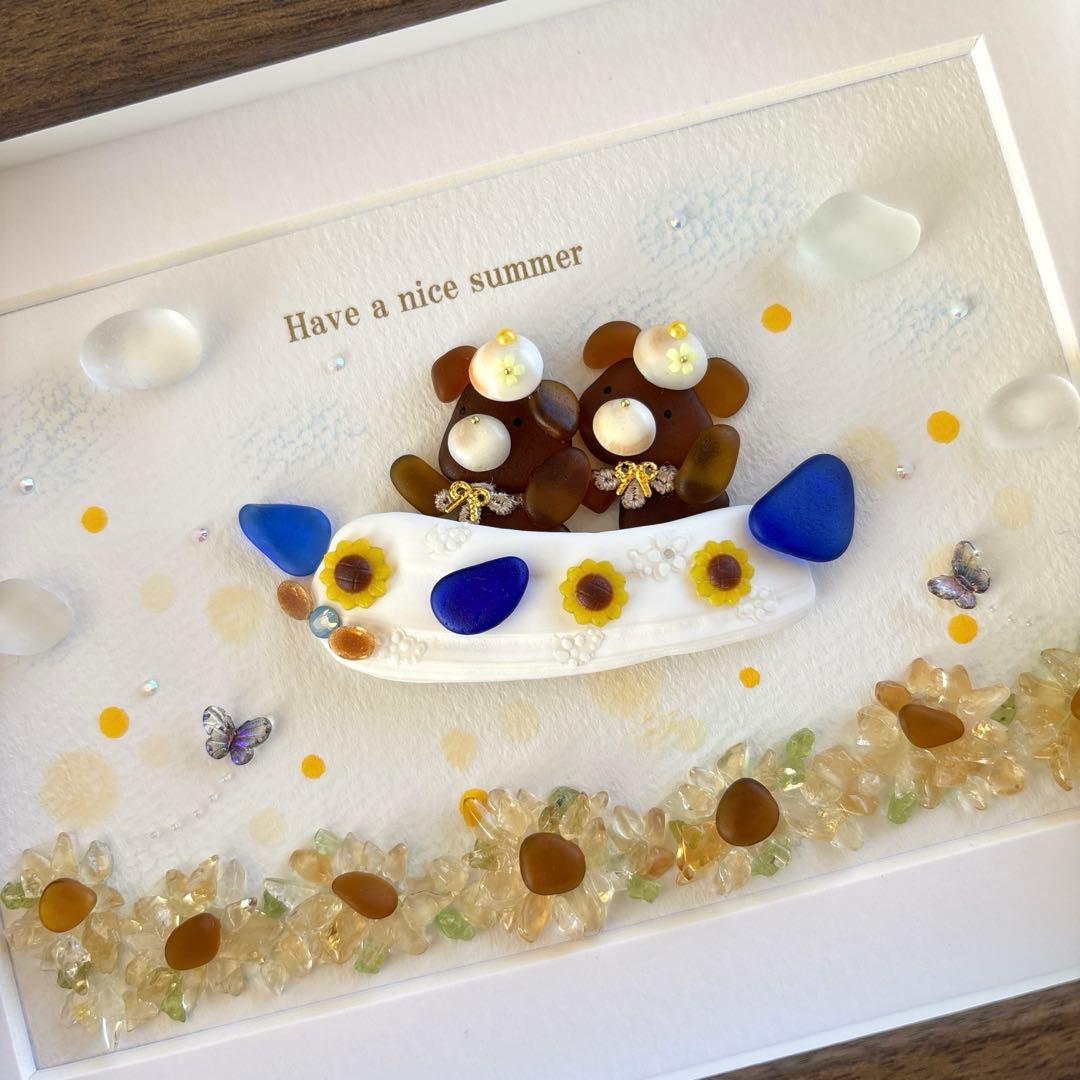 シーグラスアート❁仲良しうさちゃんのお正月アレンジメント❁