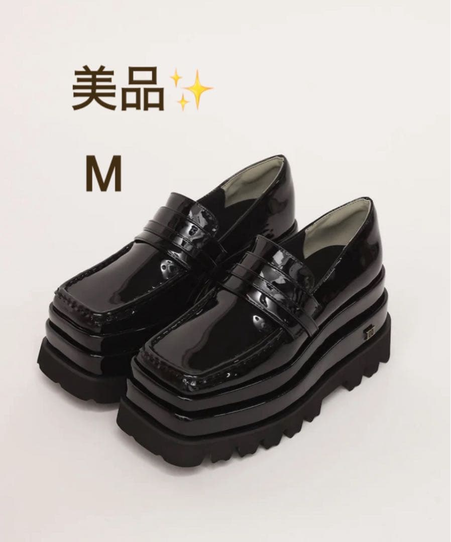 美品◎Darich エナメルプラットフォームローファー M