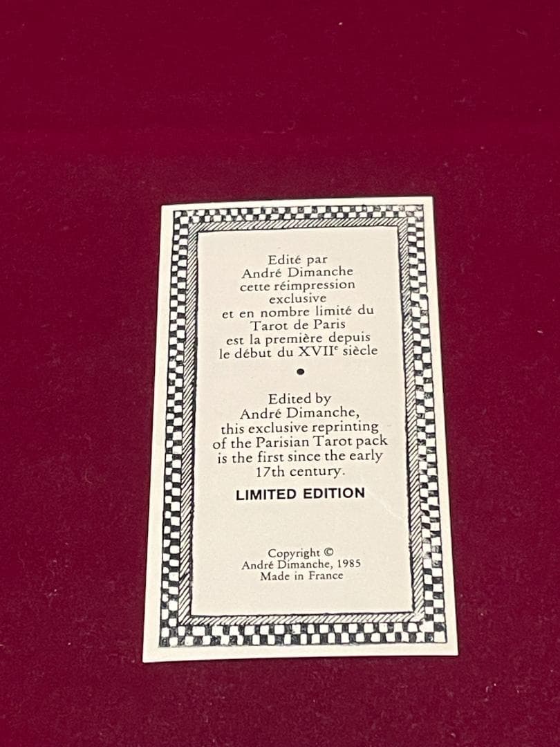 トランプ TAROT DE PARIS