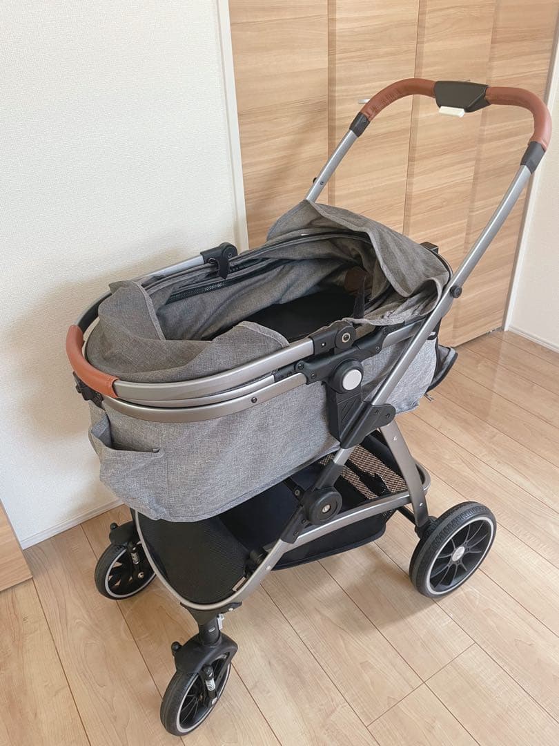 値下げしました‼️折りたたみ式ペットカート グレー送料込みで安心