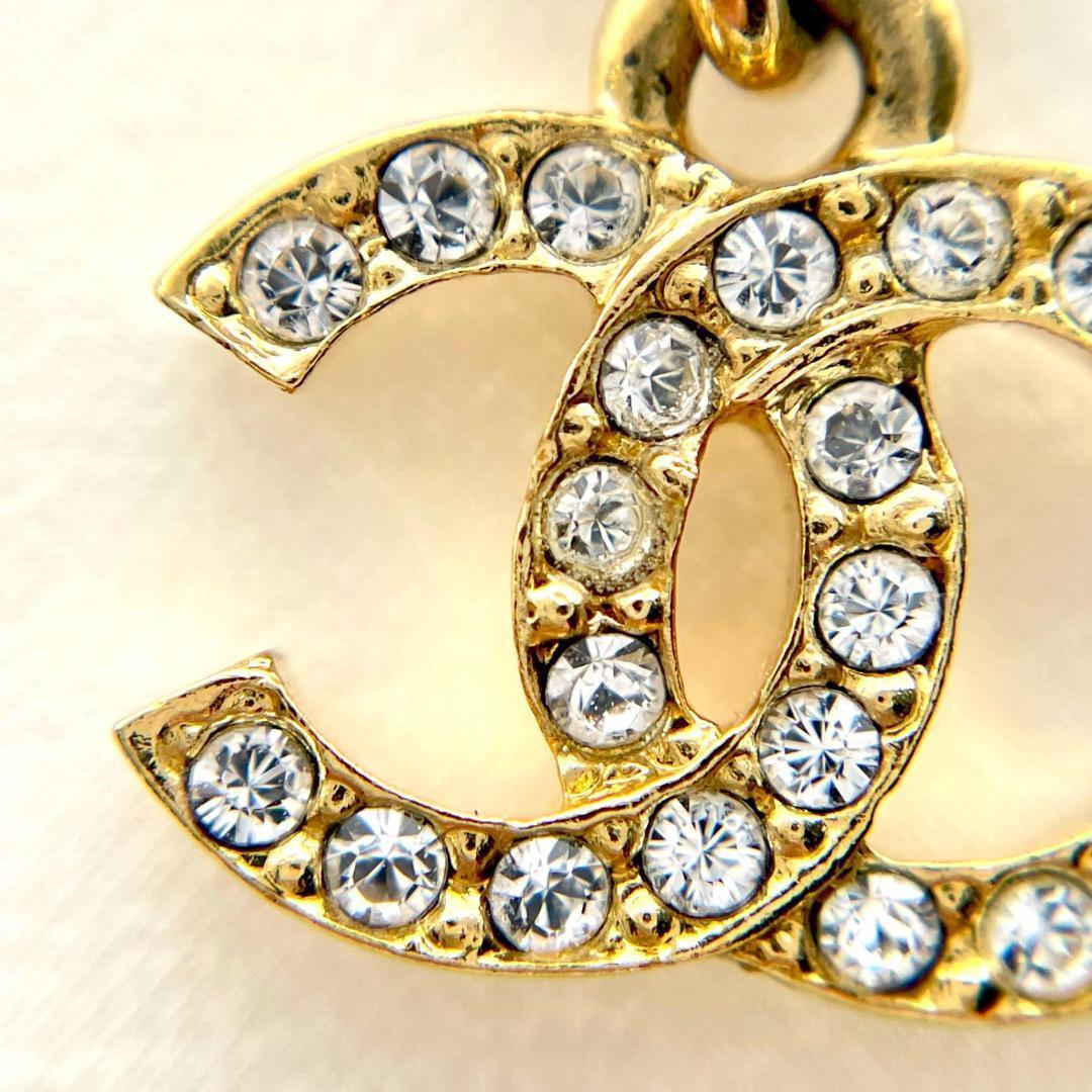 片耳のみ シャネル フェイクパール ラインストーン ピアス ココマーク GP