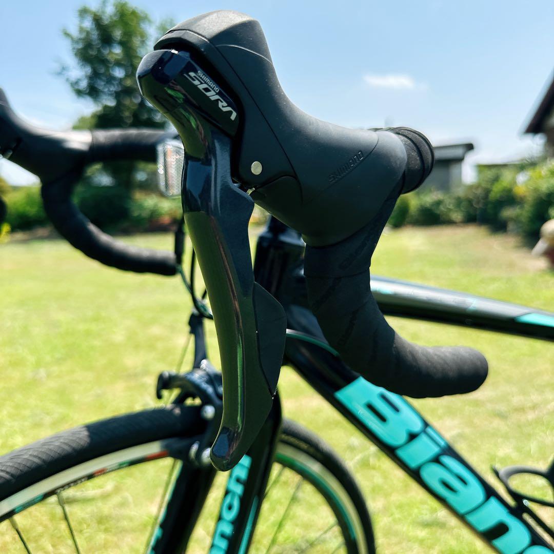 美品　41cm　Bianchi　ロードバイク　ブラック　ターコイズ　700C