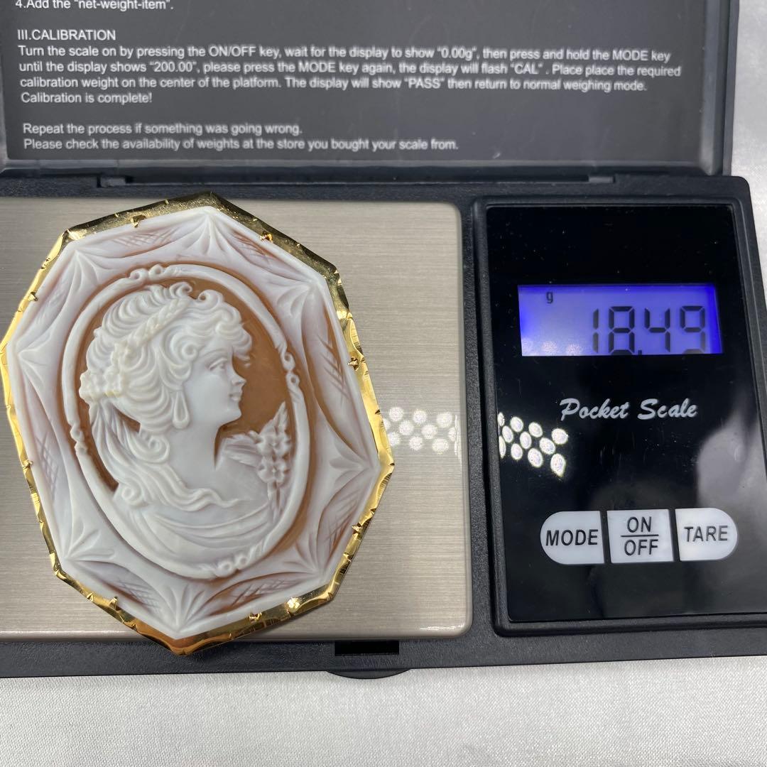 カメオ K18 ペンダントトップ ブローチ 2個セット