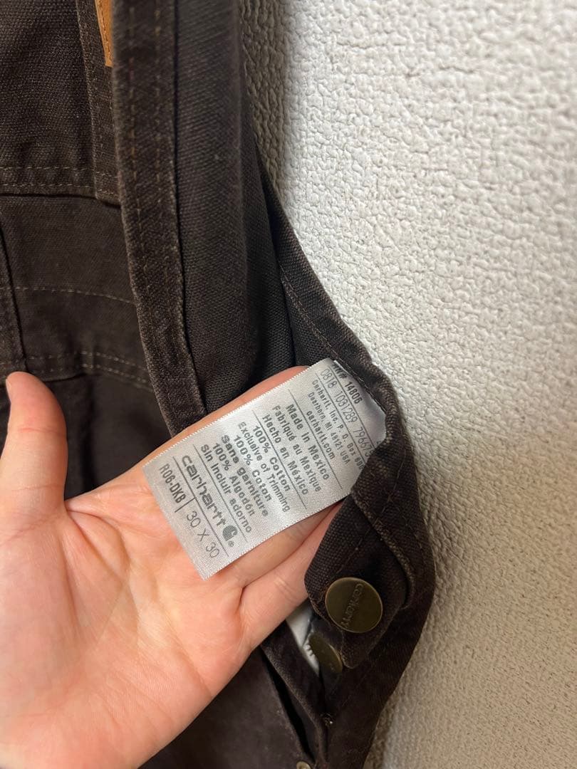 Carhartt ダークブラウン オーバーオール Sサイズ 美品
