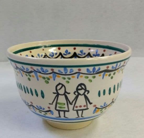 茶道具 茶碗 色絵 世界の平和 吉峯窯 六代目 与し三 京焼 清水焼 把手共行