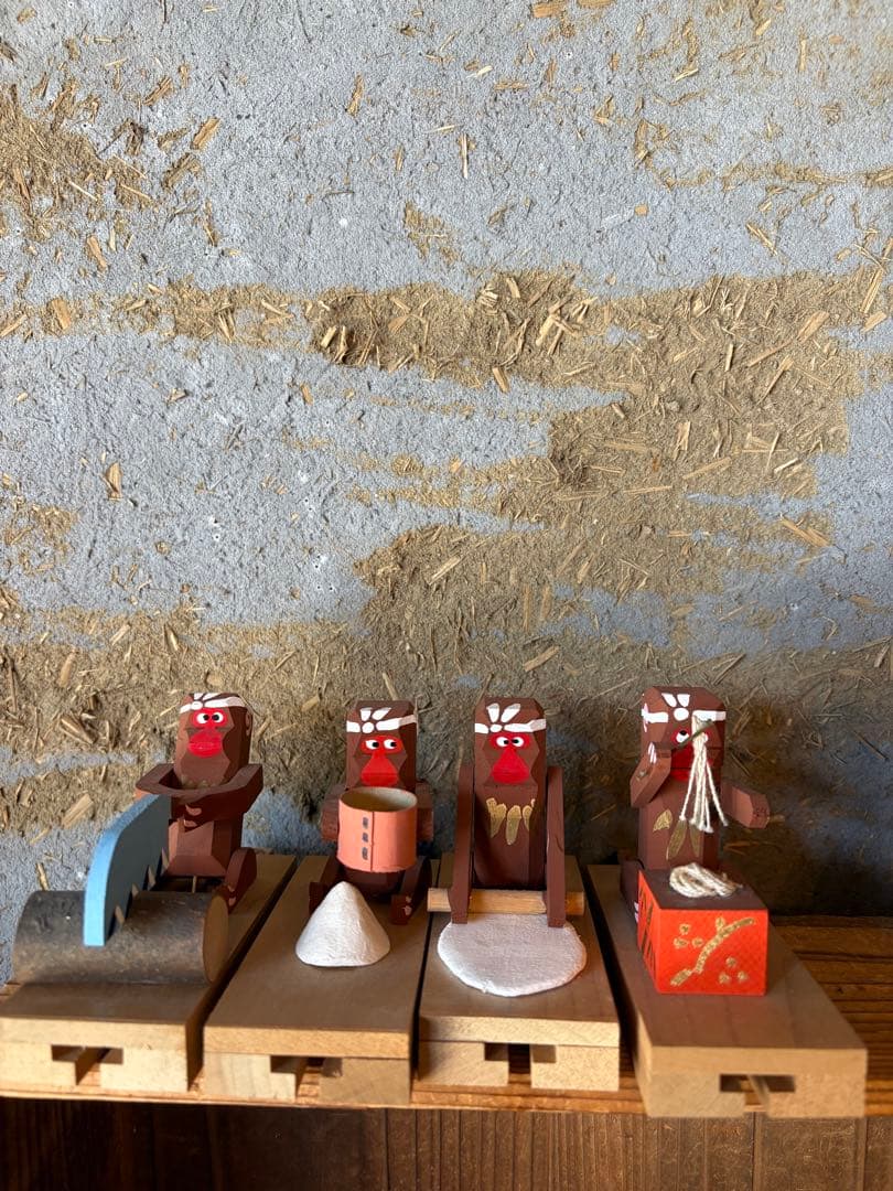 廃絶希少！奈良井宿藤屋土産物店 中西康二【からくり人形 蕎麦のし猿】郷土玩具