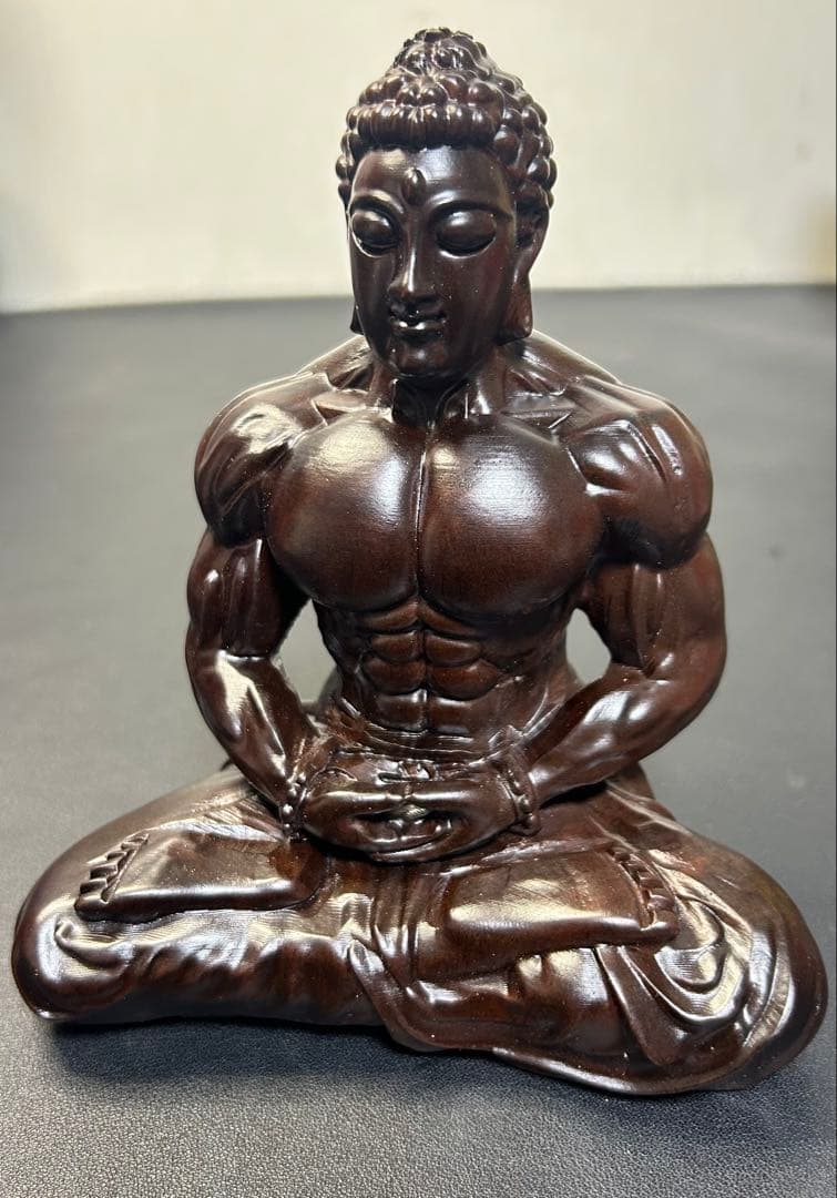 木彫風 禅モチーフ オブジェ｜仏陀デザイン 置物｜インテリア　プレゼント　筋トレ