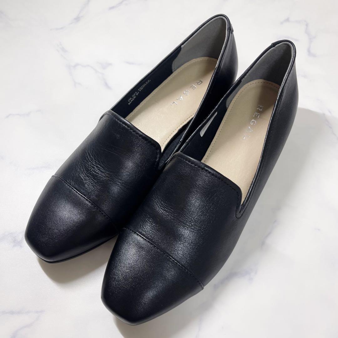 【未使用級】リーガル F25M スリッポン フラットシューズ レザー 24cm黒