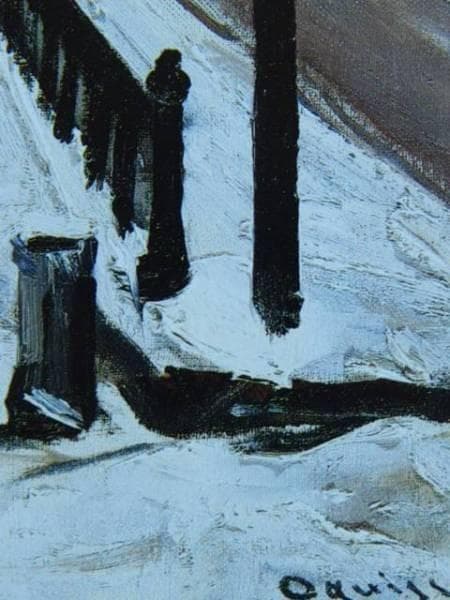 荻須　高徳、雪の運河、希少画集画、新品額付、状態良好