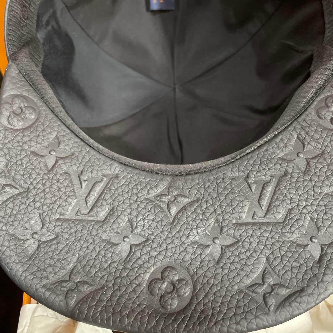 ルイヴィトン　レザーキャップ　メンズ　ブラック