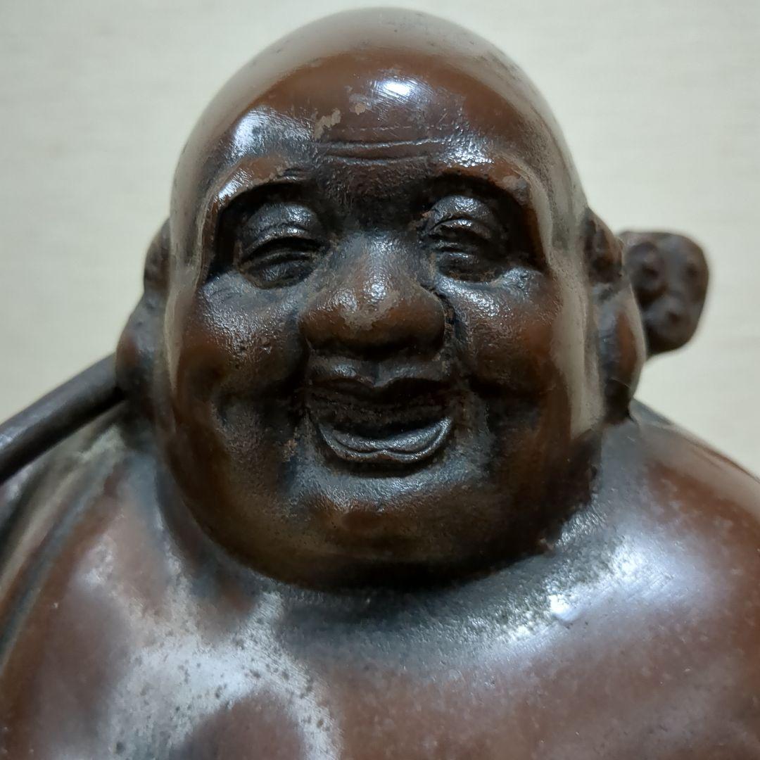 ★日本製★布袋像★真鍮製★重さ11.5キロ★木製土台付き