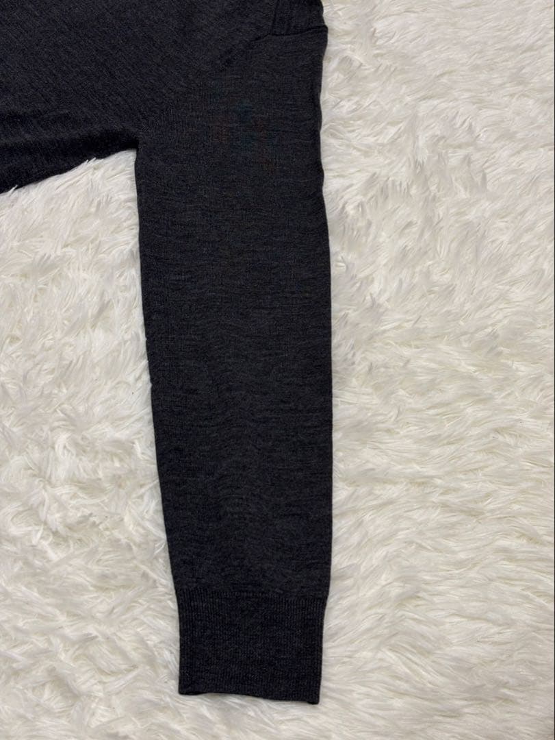 ポールスミス　アーティストストライプ　ジップ　ニット　チャコール　Mサイズ