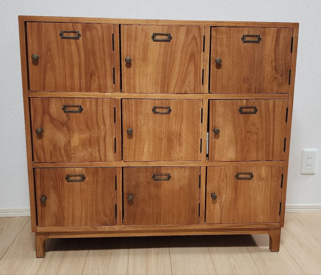 チークロッカーＮA　無垢　収納　家具　棚　シェルフ　バリューインテリア　美中古品