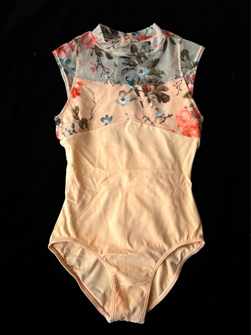 新品 チャコット ジュニア★花柄プリントチュールレオタード 140J