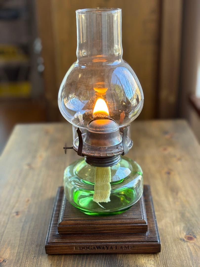 EDOGAWAYA オイルランタン グリーンガラス　江戸川屋