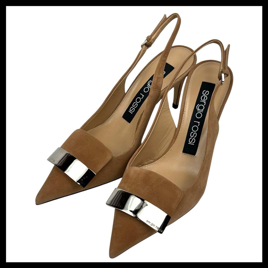 【ほぼ未使用】セルジオロッシ 23cm　36　sr1 スリングバック ミュール