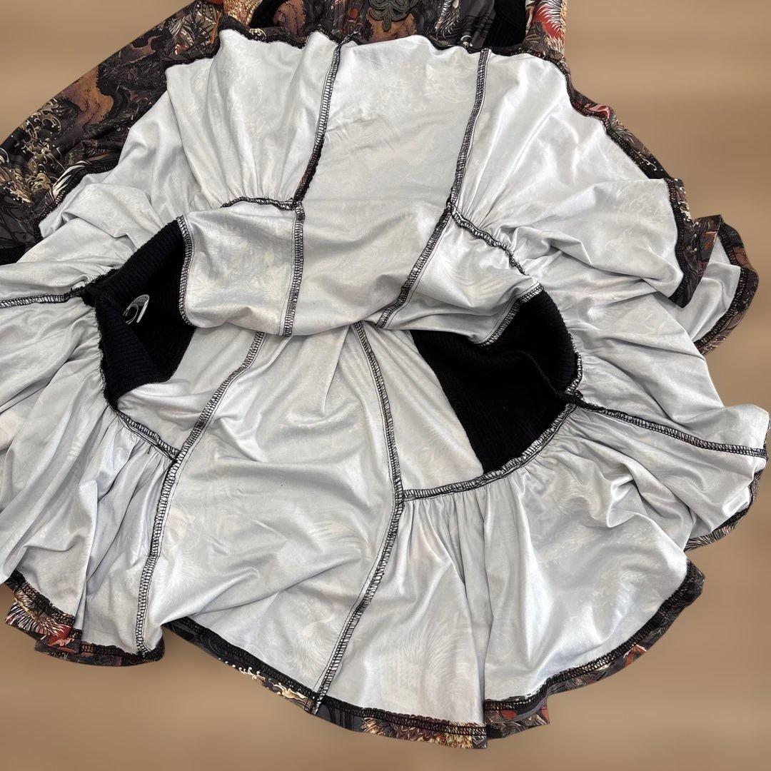 OzzOneste オッズオン オッズオネスト 和柄長袖ひざ丈ワンピース