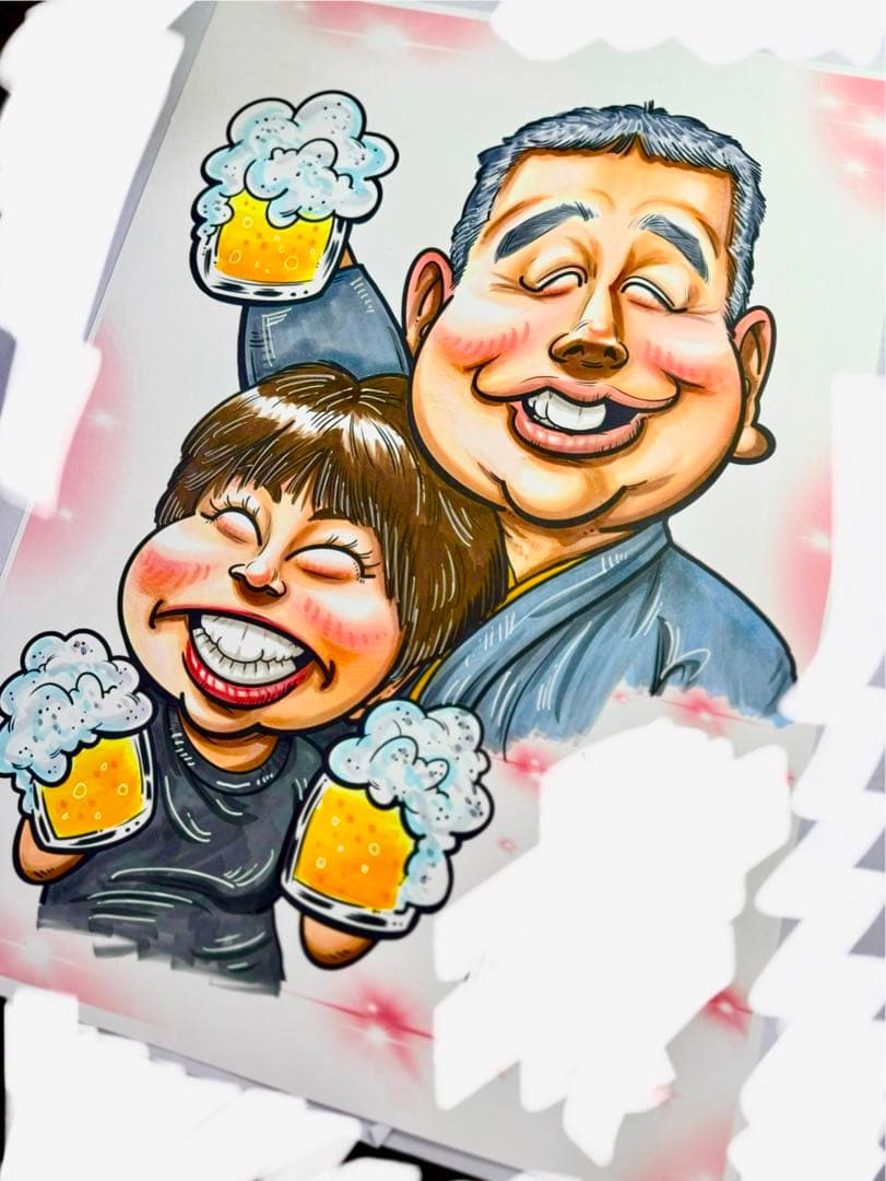 世界で1枚のオーダーメイド似顔絵★★プレミアムver★ウェディングスタイル