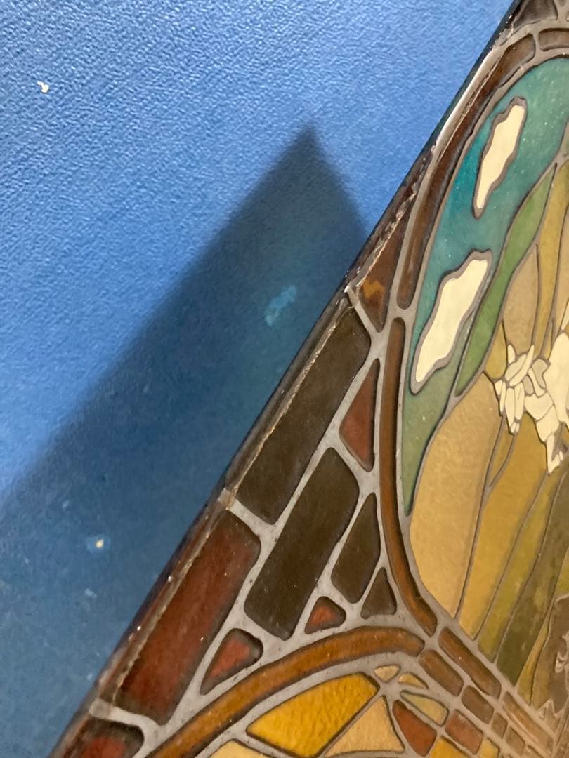 ステンドグラス　壁掛けインテリア　アンティーク調　ヴィンテージ　ユニコーン