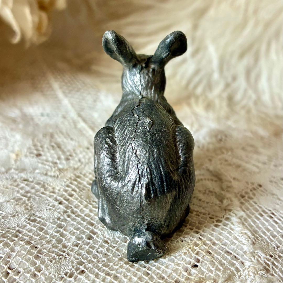 19世紀うさぎフィギュア　オブジェ　ペーパーウェイト　フランスアンティーク
