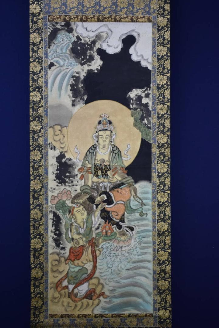 真作/作者不明/古画観音図/布袋屋掛軸HG-552