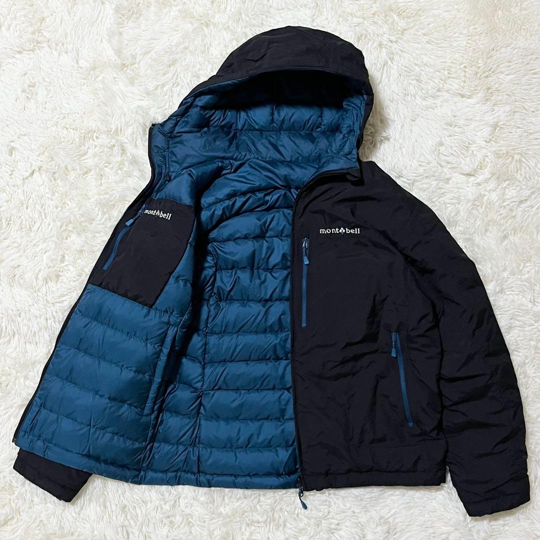 モンベル コロラドパーカ リバーシブルダウン メンズS ブラック×ブルー