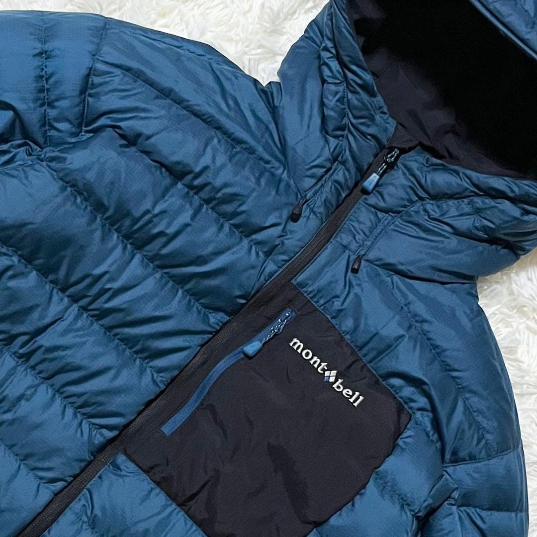 モンベル コロラドパーカ リバーシブルダウン メンズS ブラック×ブルー