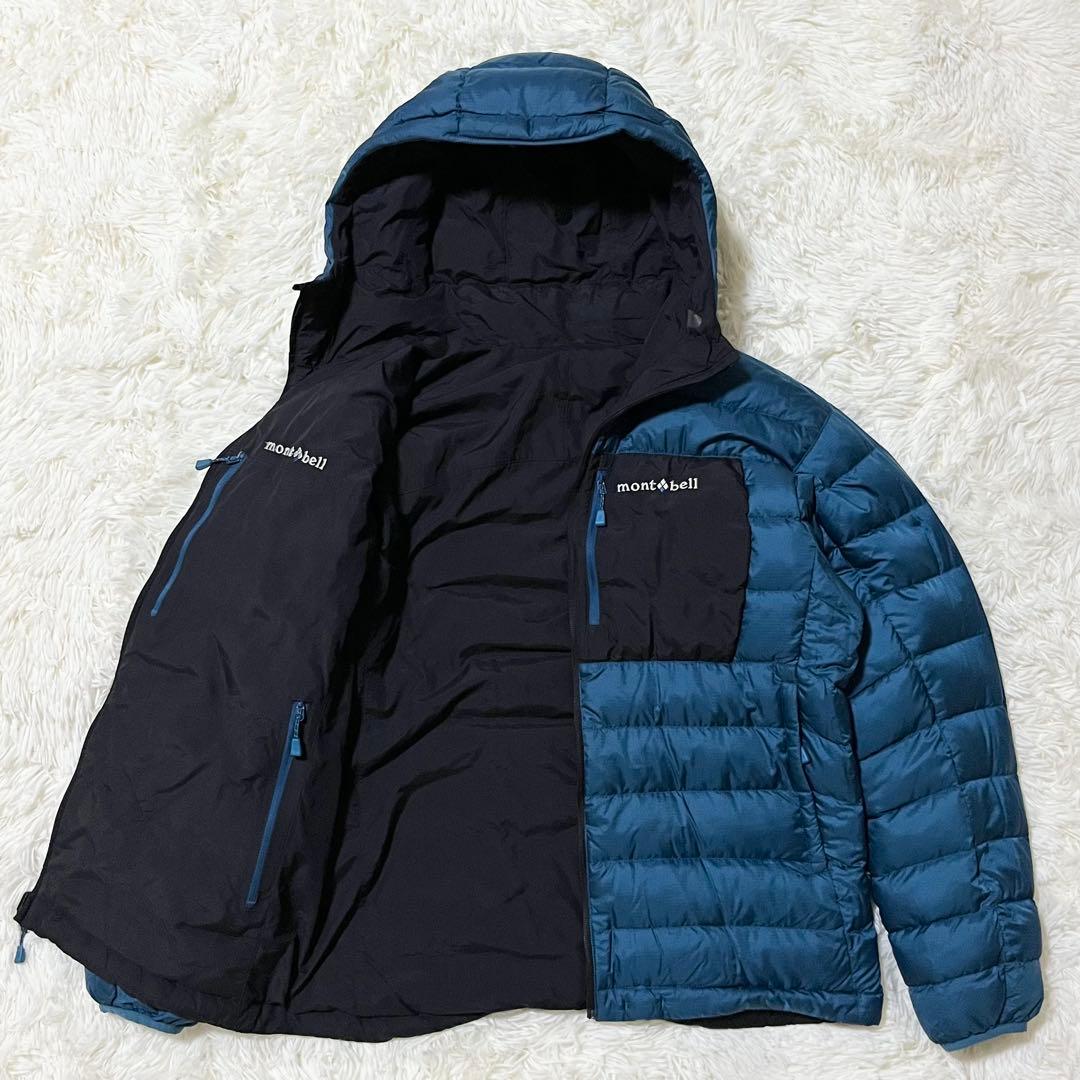 モンベル コロラドパーカ リバーシブルダウン メンズS ブラック×ブルー