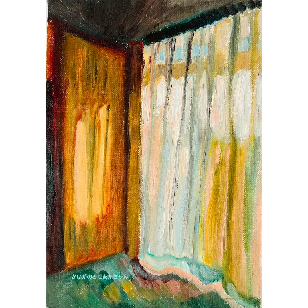 16×23㎝「部屋の中５」油彩・原画・サムホール