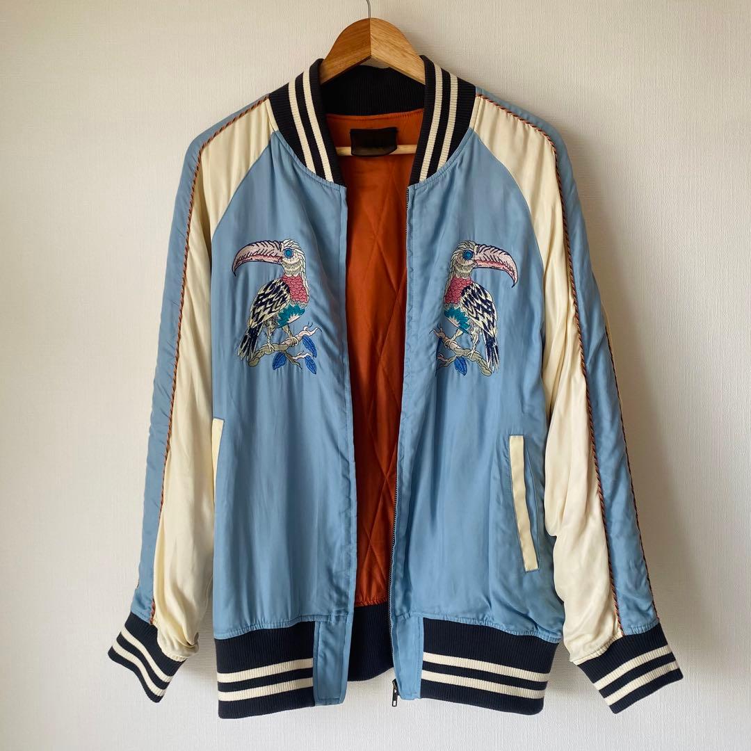 AULA バードモチーフ 刺繍 スカジャン