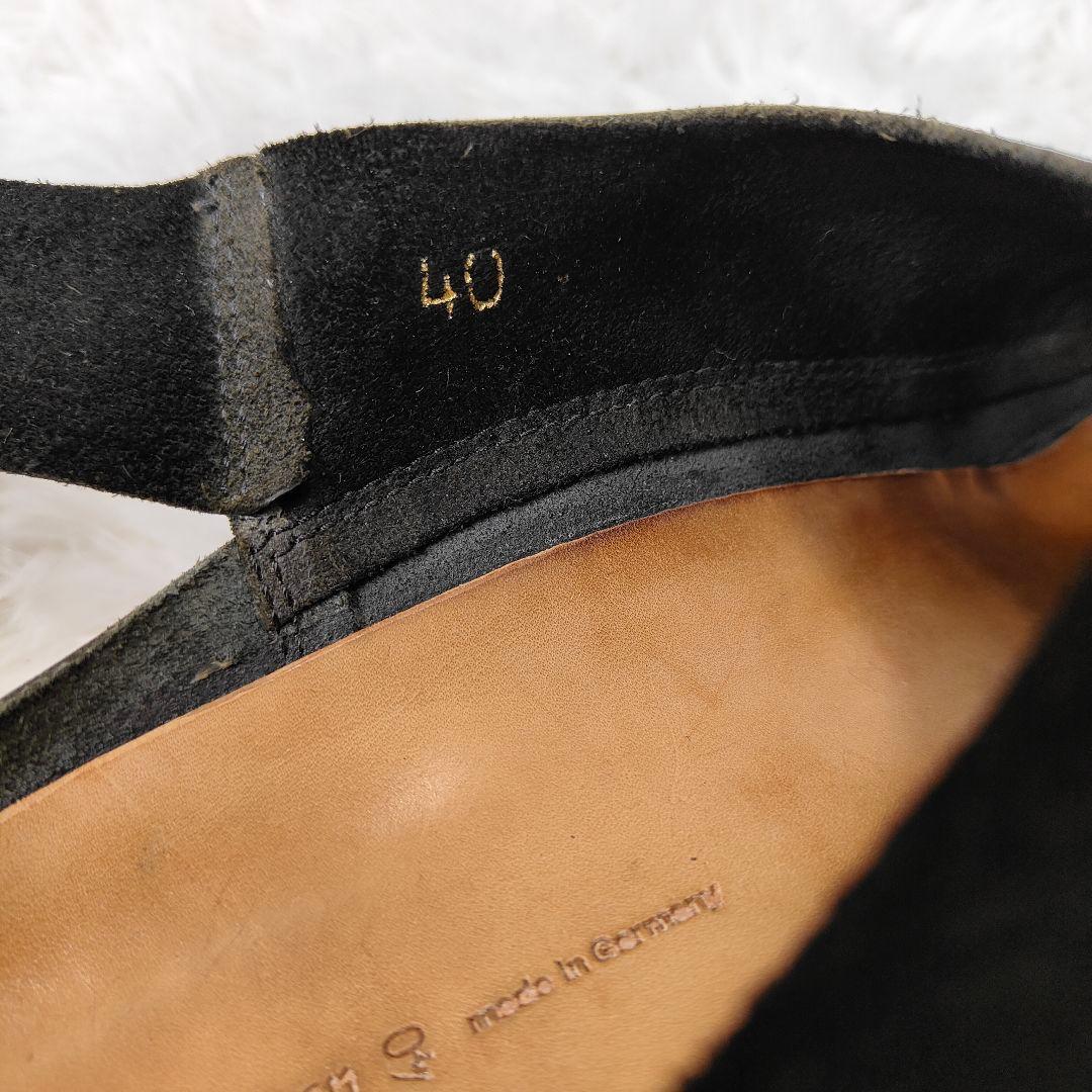 良品　trippen　sound black 40　26cm レザーサンダル