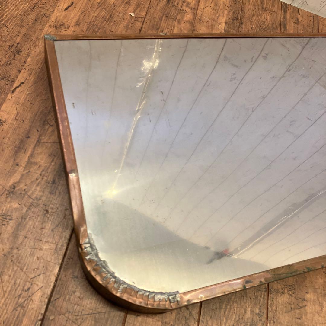 昭和レトロ 銅板台座 飾り台 古道具 高台プレート アンティーク飾り棚 長方形