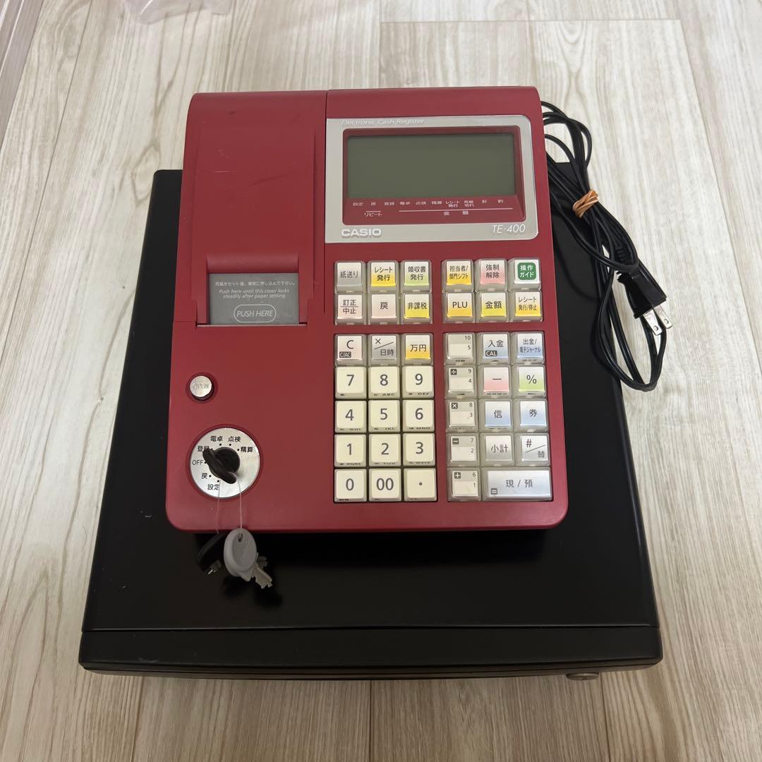 権*六様 CASIO カシオ レジスター TE-400 レッド