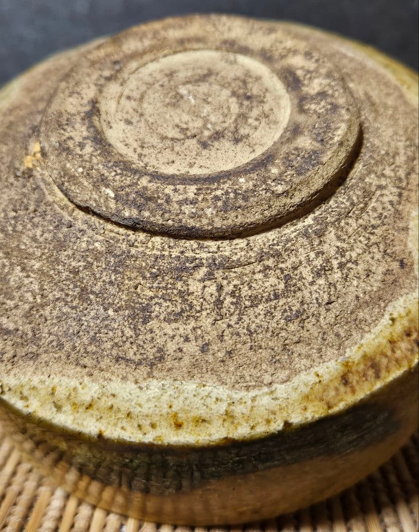 時代物　明治時代頃　徳川紋　葵紋　黄瀬戸　たんぱん　茶碗　茶道具茶器　尾張　紀州