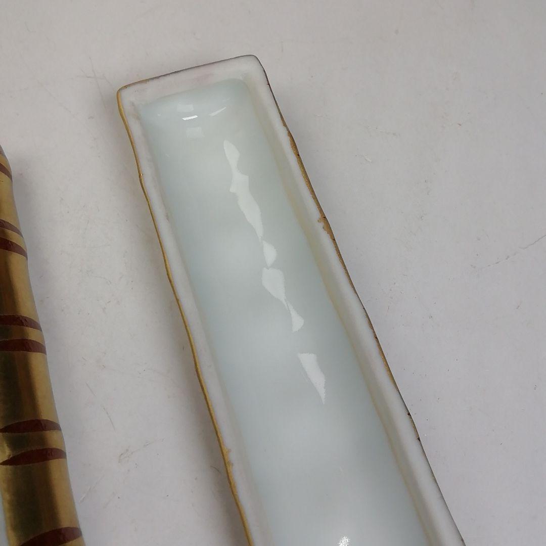 Ｔ９６１　香合　『金襴手　横笛香合』『芳正 造』　共箱　茶道具