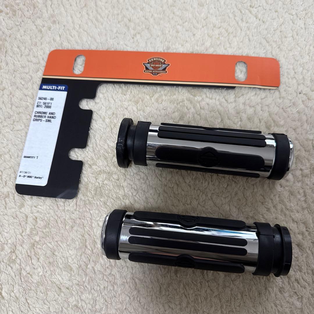 ハーレーダビッドソン　グリップ　クローム&ラバー　純正